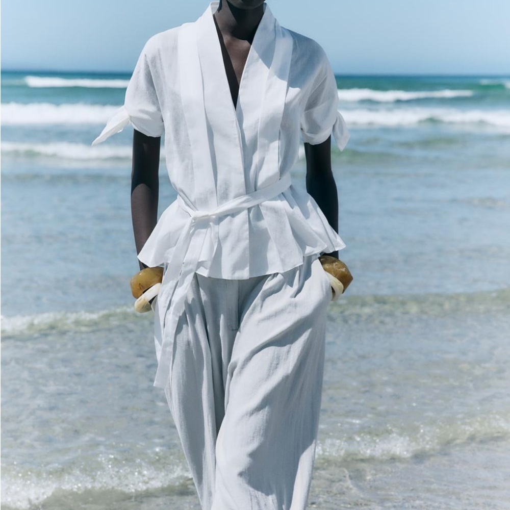 Belted pleated shirt ZW Collection